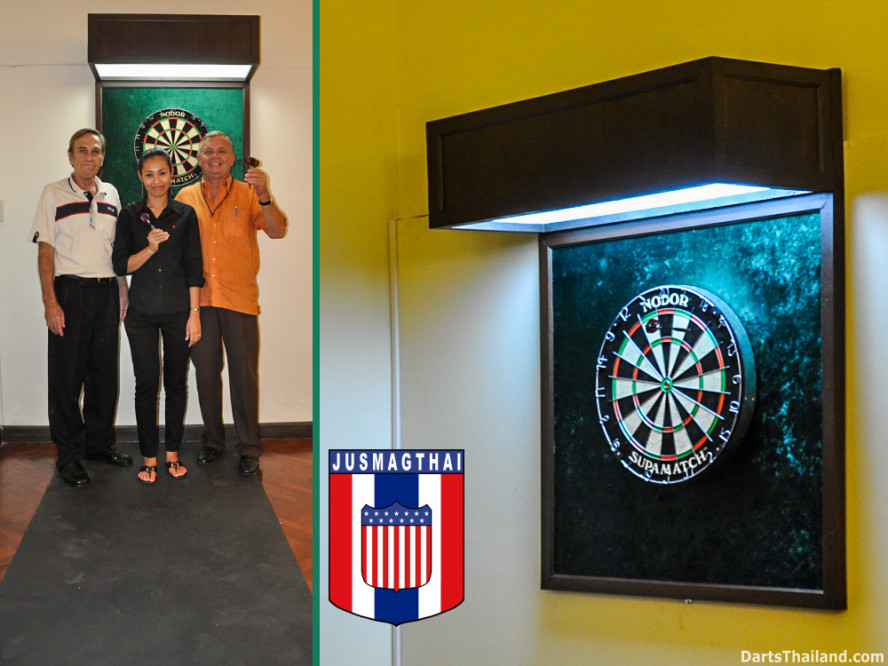 What are the standard requirements for properly setting up a dart board