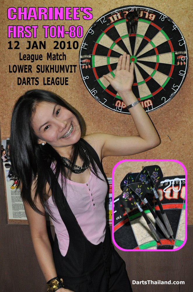 Darts Thailand 12 Jan 2010 Charinee Playing For Aloha Bar At A Home Lsdl Lower Sukhumvit