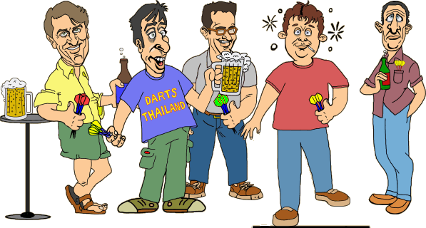 Darts Thailand - Drunken Darter Cartoon