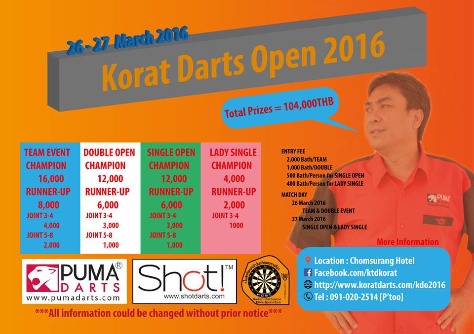 Darts Events Update by Miss Ting Tong DartsThailand